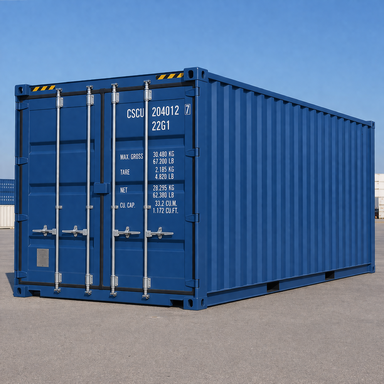 Industrial steel container in daylight